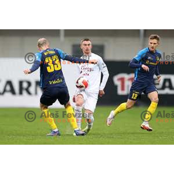 in action during Prva Liga Telemach 2021-2022 football match between Celje and Tabor CB 24 Sezana in Celje, Slovenia on April 2, 2022