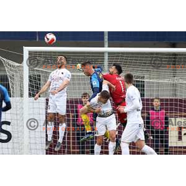 in action during Prva Liga Telemach 2021-2022 football match between Celje and Tabor CB 24 Sezana in Celje, Slovenia on April 2, 2022