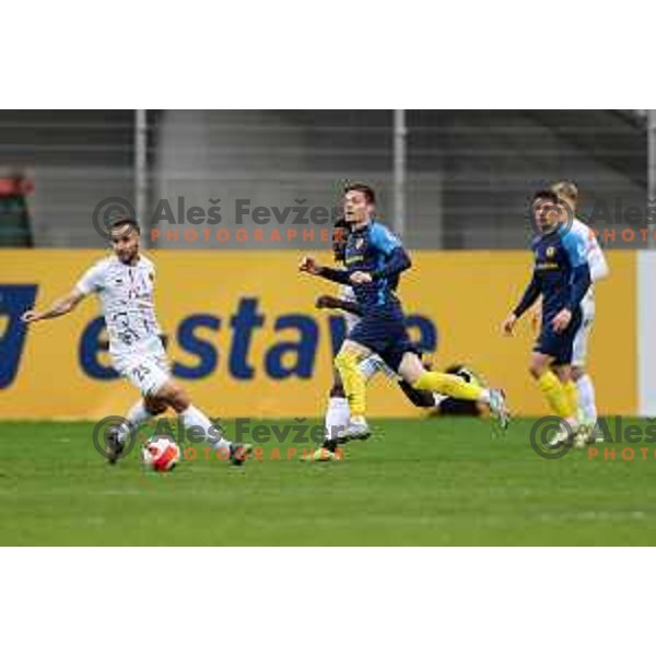 in action during Prva Liga Telemach 2021-2022 football match between Celje and Tabor CB 24 Sezana in Celje, Slovenia on April 2, 2022