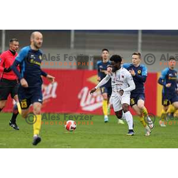in action during Prva Liga Telemach 2021-2022 football match between Celje and Tabor CB 24 Sezana in Celje, Slovenia on April 2, 2022