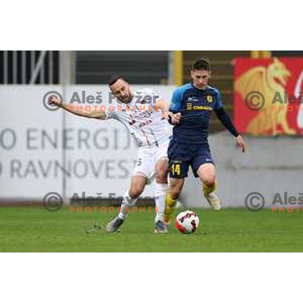 in action during Prva Liga Telemach 2021-2022 football match between Celje and Tabor CB 24 Sezana in Celje, Slovenia on April 2, 2022