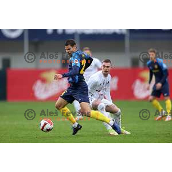 in action during Prva Liga Telemach 2021-2022 football match between Celje and Tabor CB 24 Sezana in Celje, Slovenia on April 2, 2022