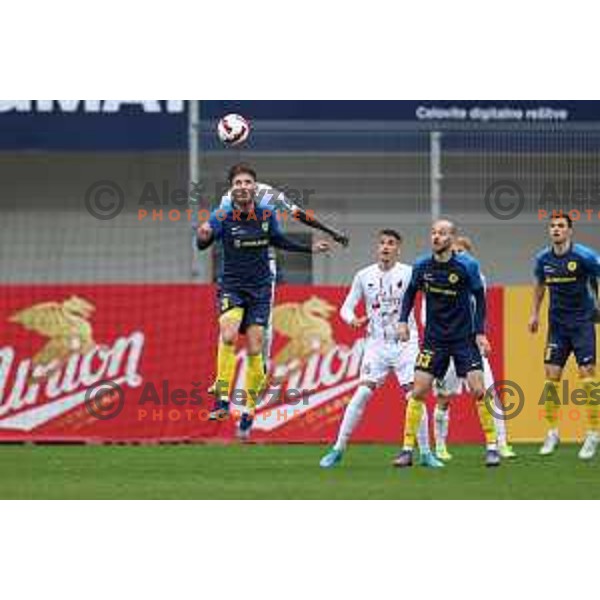 in action during Prva Liga Telemach 2021-2022 football match between Celje and Tabor CB 24 Sezana in Celje, Slovenia on April 2, 2022