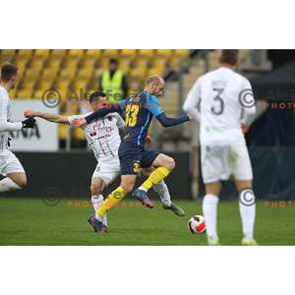 in action during Prva Liga Telemach 2021-2022 football match between Celje and Tabor CB 24 Sezana in Celje, Slovenia on April 2, 2022