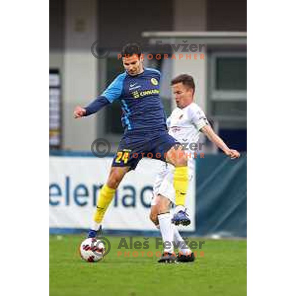 in action during Prva Liga Telemach 2021-2022 football match between Celje and Tabor CB 24 Sezana in Celje, Slovenia on April 2, 2022