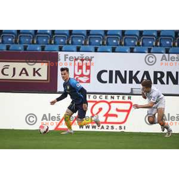 in action during Prva Liga Telemach 2021-2022 football match between Celje and Tabor CB 24 Sezana in Celje, Slovenia on April 2, 2022