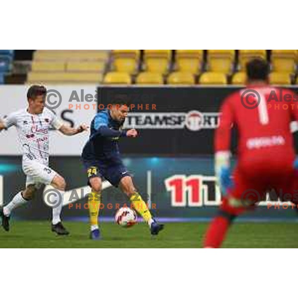 in action during Prva Liga Telemach 2021-2022 football match between Celje and Tabor CB 24 Sezana in Celje, Slovenia on April 2, 2022