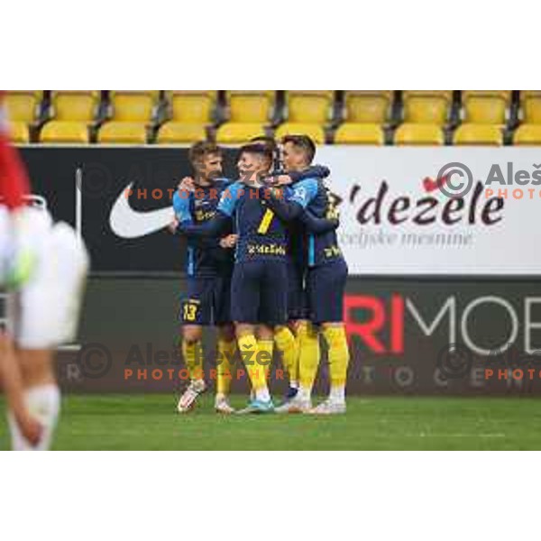 in action during Prva Liga Telemach 2021-2022 football match between Celje and Tabor CB 24 Sezana in Celje, Slovenia on April 2, 2022