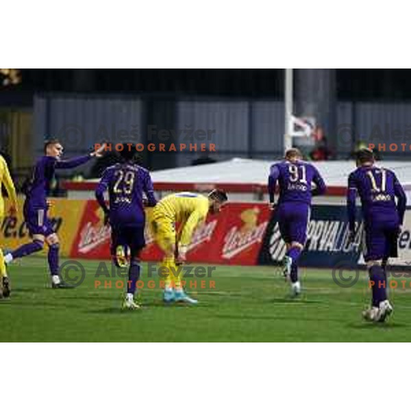 Ognjen Mudrinski in action during Prva Liga Telemach 2021-2022 football match between Domzale and Maribor in Domzale Sports Park, Slovenia on April 2, 2022