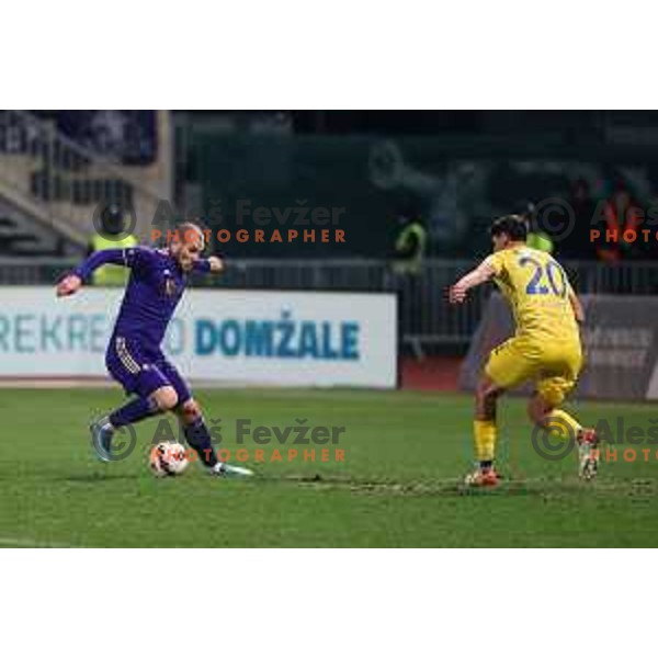 Ognjen Mudrinski in action during Prva Liga Telemach 2021-2022 football match between Domzale and Maribor in Domzale Sports Park, Slovenia on April 2, 2022