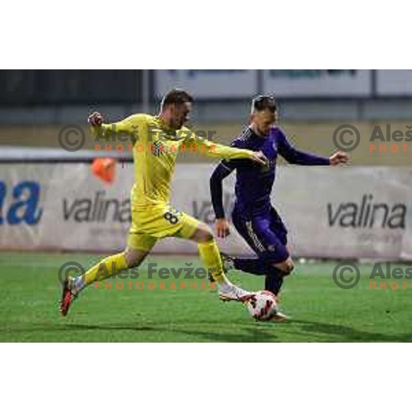 Slobodan Vuk in action during Prva Liga Telemach 2021-2022 football match between Domzale and Maribor in Domzale Sports Park, Slovenia on April 2, 2022