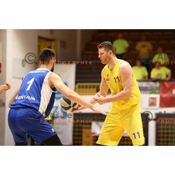 Marko Vranjkovic in action during Nova KBM league basketball match between Hopsi and Sentjur in Polzela, Slovenia on April 2, 2022