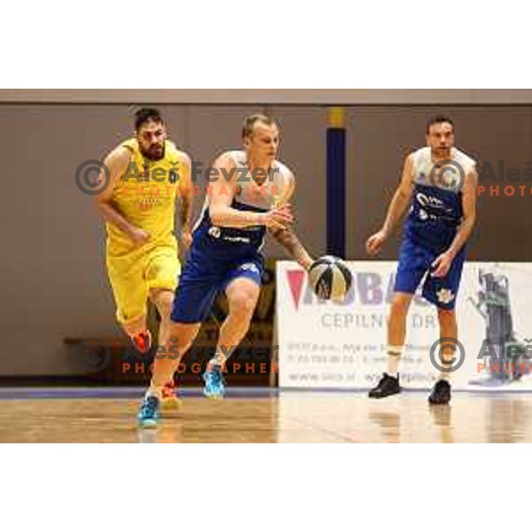 Svetozar Popovic in action during Nova KBM league basketball match between Hopsi and Sentjur in Polzela, Slovenia on April 2, 2022
