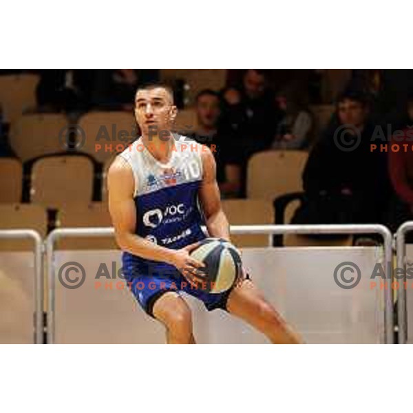Marko Rikalo in action during Nova KBM league basketball match between Hopsi and Sentjur in Polzela, Slovenia on April 2, 2022