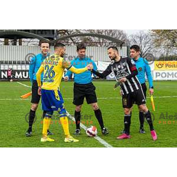 Aleksander Rajcevic and Ziga Kous during Prva Liga Telemach 2021-2022 football match between Mura and Koper in Murska Sobota, Slovenia on April 3, 2022