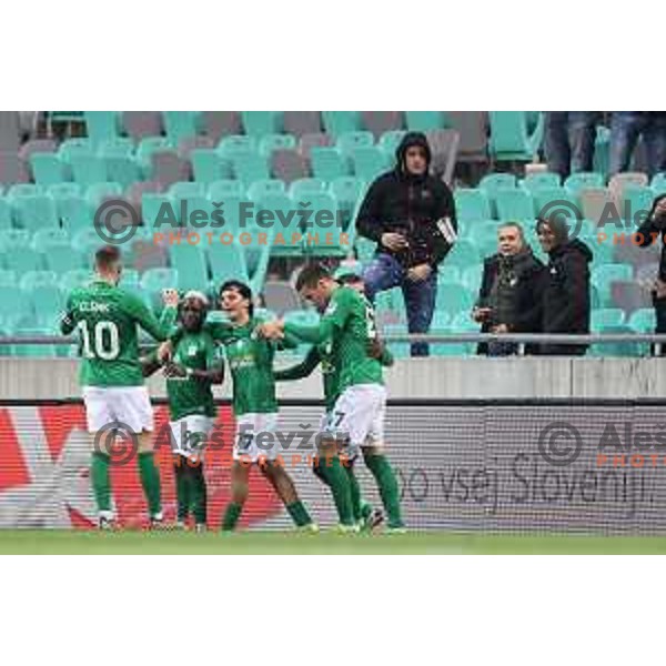 Almedin Ziljkic in action during Prva Liga Telemach football match between Olimpija and Kalcer Radomlje in SRC Stozice, Ljubljana, Slovenia on April 3, 2022 