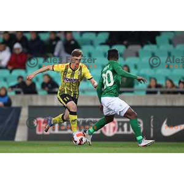 Ivan Saric in action during Prva Liga Telemach football match between Olimpija and Kalcer Radomlje in SRC Stozice, Ljubljana, Slovenia on April 3, 2022