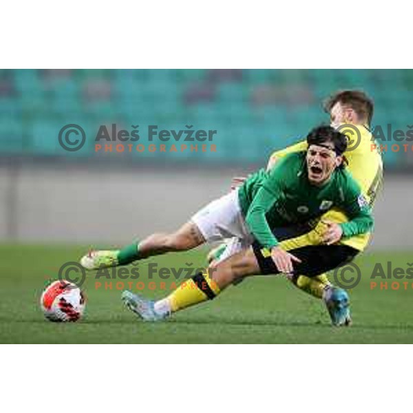 Almedin Ziljkic in action during Prva Liga Telemach football match between Olimpija and Kalcer Radomlje in SRC Stozice, Ljubljana, Slovenia on April 3, 2022 