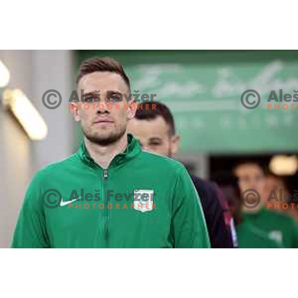 Timi Max Elsnik in action during Prva Liga Telemach football match between Olimpija and Kalcer Radomlje in SRC Stozice, Ljubljana, Slovenia on April 3, 2022