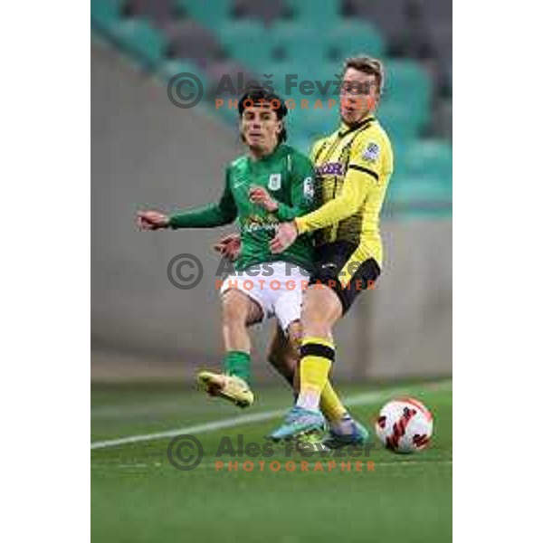 Almedin Ziljkic in action during Prva Liga Telemach football match between Olimpija and Kalcer Radomlje in SRC Stozice, Ljubljana, Slovenia on April 3, 2022 