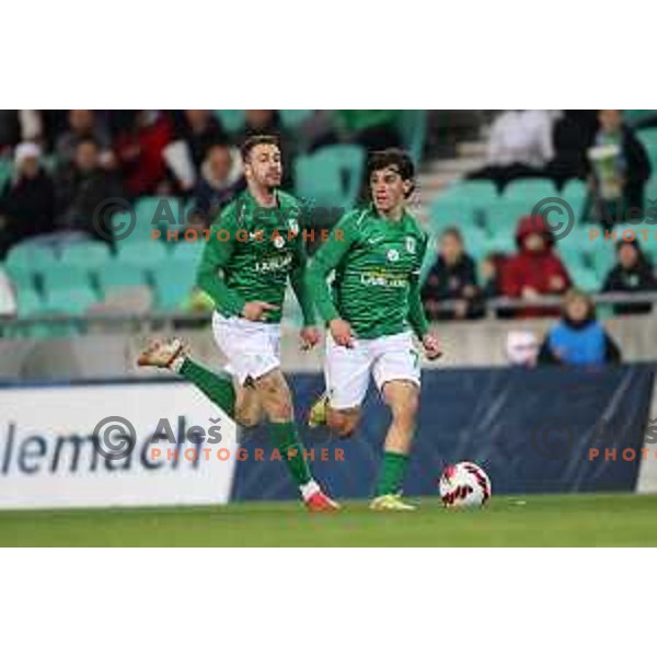 Almedin Ziljkic in action during Prva Liga Telemach football match between Olimpija and Kalcer Radomlje in SRC Stozice, Ljubljana, Slovenia on April 3, 2022 