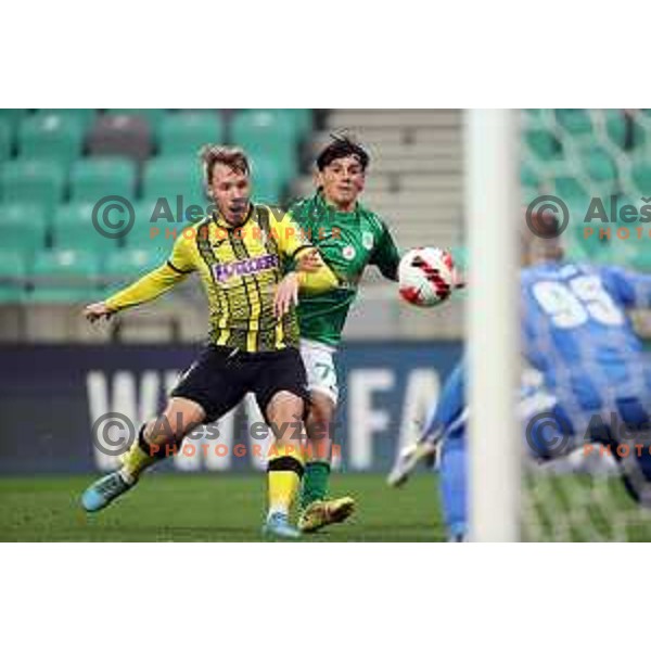 Almedin Ziljkic in action during Prva Liga Telemach football match between Olimpija and Kalcer Radomlje in SRC Stozice, Ljubljana, Slovenia on April 3, 2022 