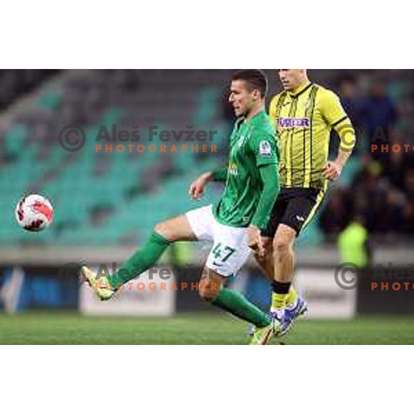 in action during Prva Liga Telemach football match between Olimpija and Kalcer Radomlje in SRC Stozice, Ljubljana, Slovenia on April 3, 2022 