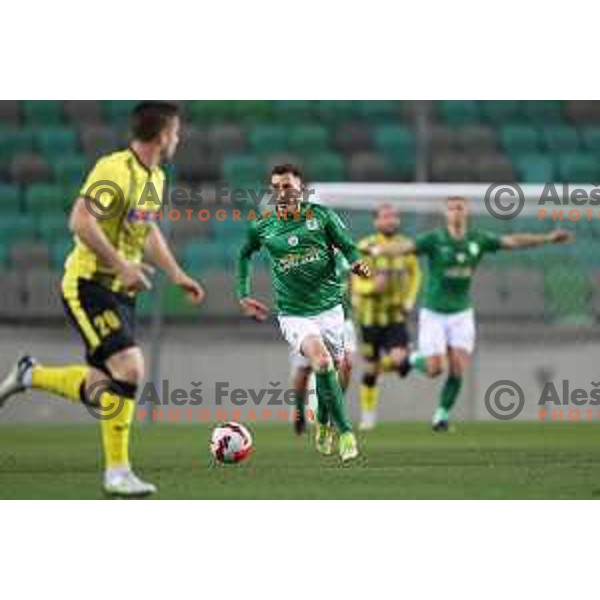 in action during Prva Liga Telemach football match between Olimpija and Kalcer Radomlje in SRC Stozice, Ljubljana, Slovenia on April 3, 2022 