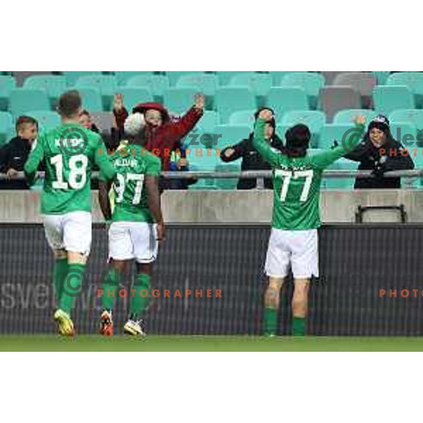 Almedin Ziljkic in action during Prva Liga Telemach football match between Olimpija and Kalcer Radomlje in SRC Stozice, Ljubljana, Slovenia on April 3, 2022 