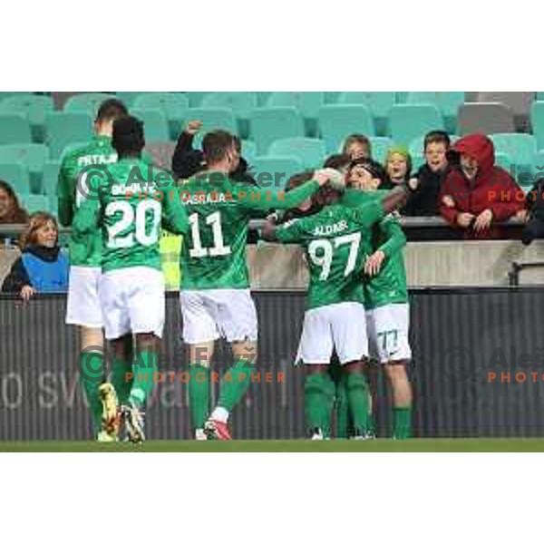 Almedin Ziljkic in action during Prva Liga Telemach football match between Olimpija and Kalcer Radomlje in SRC Stozice, Ljubljana, Slovenia on April 3, 2022 