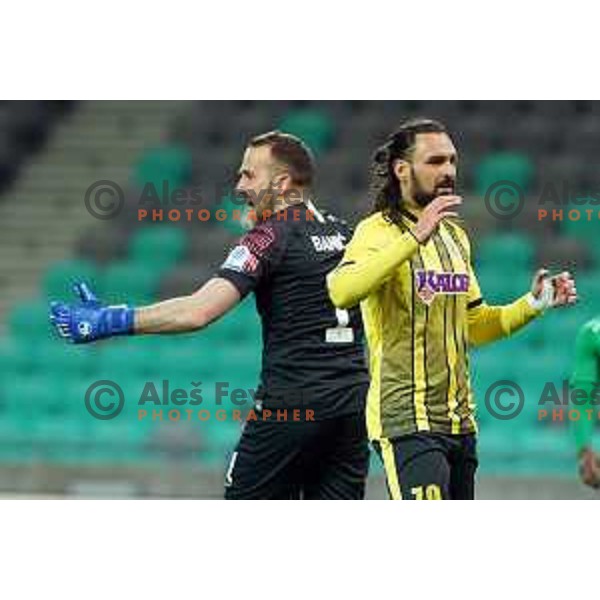 in action during Prva Liga Telemach football match between Olimpija and Kalcer Radomlje in SRC Stozice, Ljubljana, Slovenia on April 3, 2022