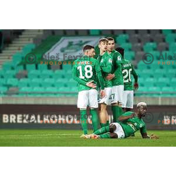 in action during Prva Liga Telemach football match between Olimpija and Kalcer Radomlje in SRC Stozice, Ljubljana, Slovenia on April 3, 2022