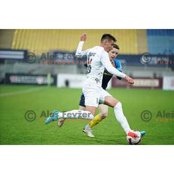 in action during Prva Liga Telemach 2021-2022 football match between Celje and Tabor CB 24 Sezana in Celje, Slovenia on April 2, 2022