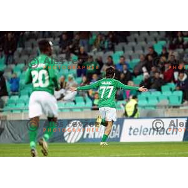in action during Prva Liga Telemach football match between Olimpija and Kalcer Radomlje in SRC Stozice, Ljubljana, Slovenia on April 3, 2022