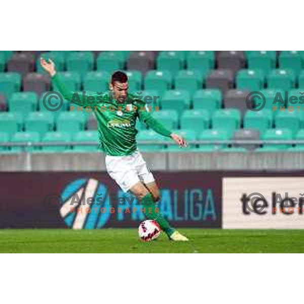 in action during Prva Liga Telemach football match between Olimpija and Kalcer Radomlje in SRC Stozice, Ljubljana, Slovenia on April 3, 2022