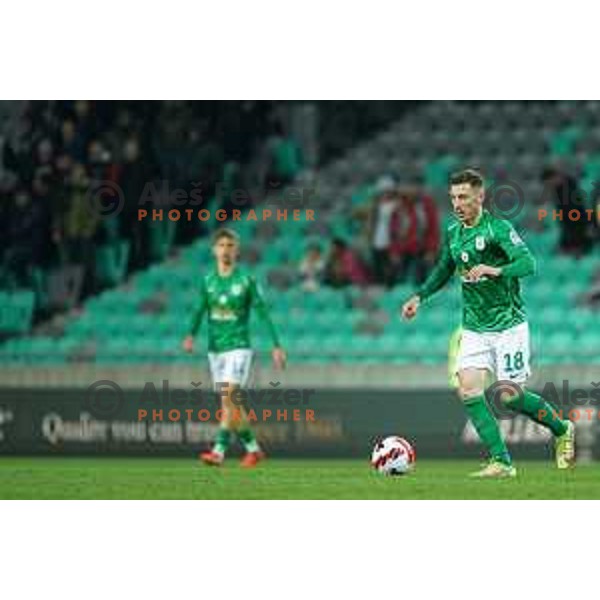 in action during Prva Liga Telemach football match between Olimpija and Kalcer Radomlje in SRC Stozice, Ljubljana, Slovenia on April 3, 2022