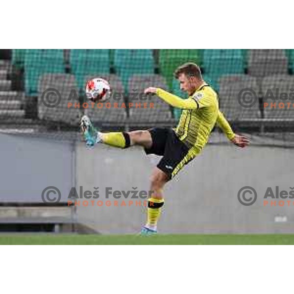 in action during Prva Liga Telemach football match between Olimpija and Kalcer Radomlje in SRC Stozice, Ljubljana, Slovenia on April 3, 2022