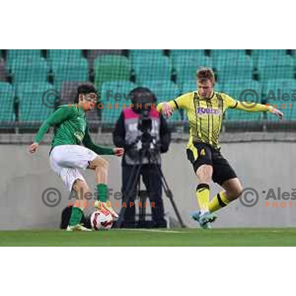 Almedin Ziljkic in action during Prva Liga Telemach football match between Olimpija and Kalcer Radomlje in SRC Stozice, Ljubljana, Slovenia on April 3, 2022 
