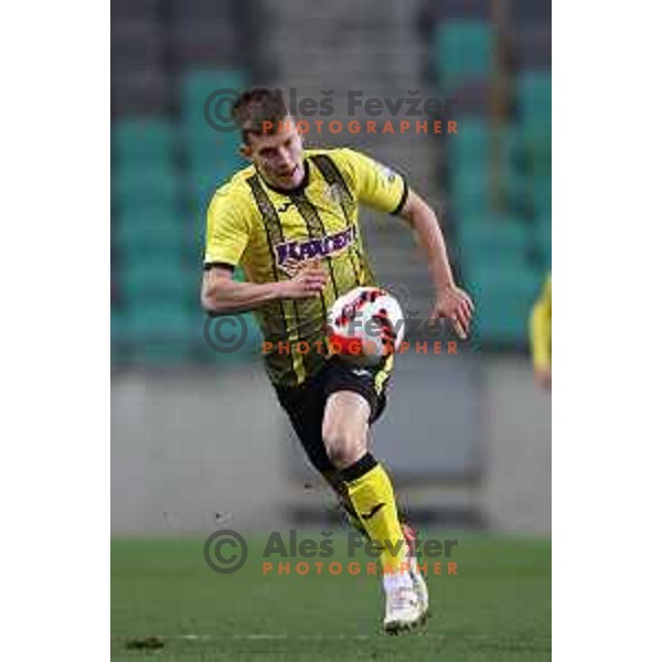 in action during Prva Liga Telemach football match between Olimpija and Kalcer Radomlje in SRC Stozice, Ljubljana, Slovenia on April 3, 2022