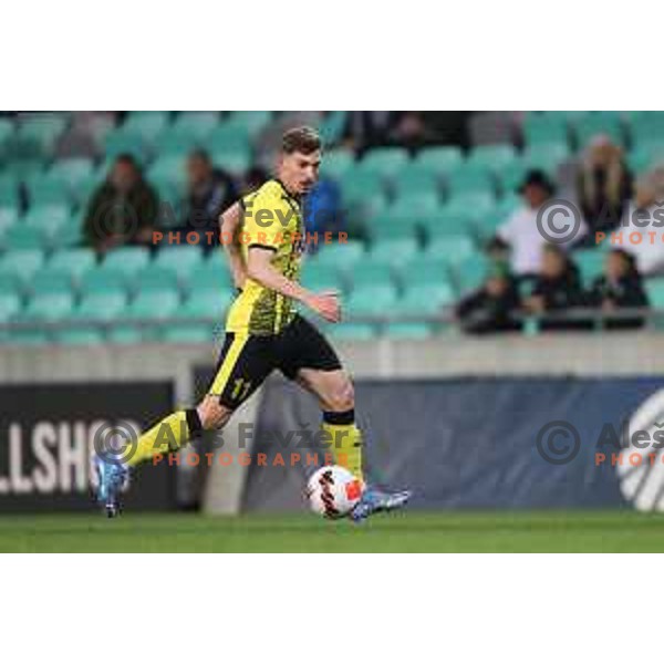 in action during Prva Liga Telemach football match between Olimpija and Kalcer Radomlje in SRC Stozice, Ljubljana, Slovenia on April 3, 2022