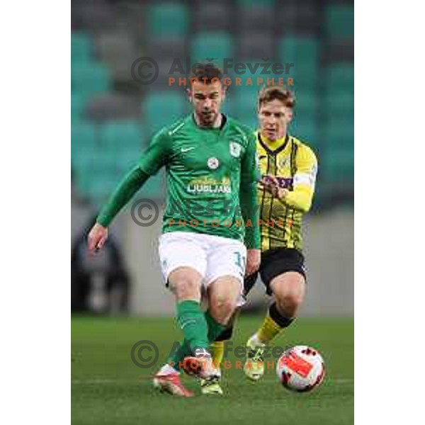 in action during Prva Liga Telemach football match between Olimpija and Kalcer Radomlje in SRC Stozice, Ljubljana, Slovenia on April 3, 2022
