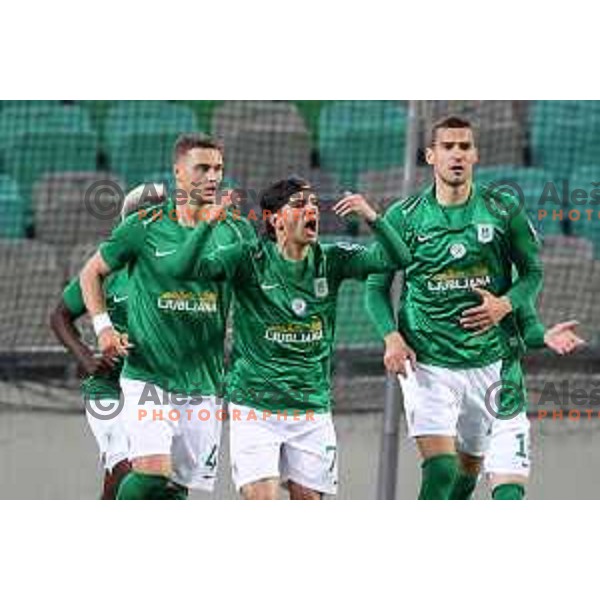 Almedin Ziljkic in action during Prva Liga Telemach football match between Olimpija and Kalcer Radomlje in SRC Stozice, Ljubljana, Slovenia on April 3, 2022 