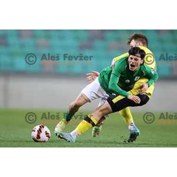 Almedin Ziljkic in action during Prva Liga Telemach football match between Olimpija and Kalcer Radomlje in SRC Stozice, Ljubljana, Slovenia on April 3, 2022 