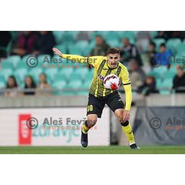 in action during Prva Liga Telemach football match between Olimpija and Kalcer Radomlje in SRC Stozice, Ljubljana, Slovenia on April 3, 2022