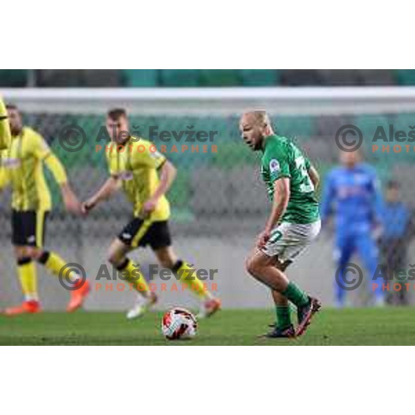 Marin Pilj in action during Prva Liga Telemach football match between Olimpija and Kalcer Radomlje in SRC Stozice, Ljubljana, Slovenia on April 3, 2022 