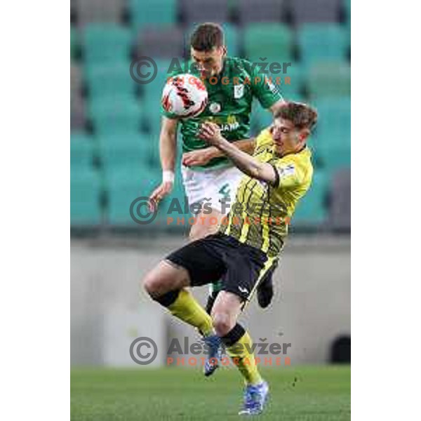 in action during Prva Liga Telemach football match between Olimpija and Kalcer Radomlje in SRC Stozice, Ljubljana, Slovenia on April 3, 2022