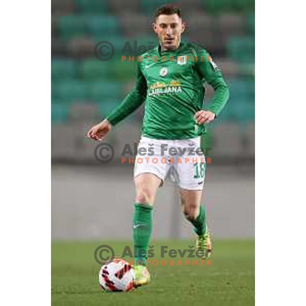 in action during Prva Liga Telemach football match between Olimpija and Kalcer Radomlje in SRC Stozice, Ljubljana, Slovenia on April 3, 2022