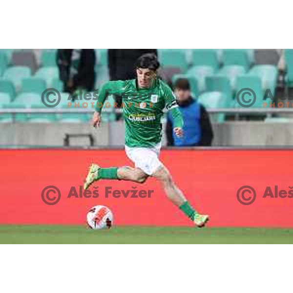 Almedin Ziljkic in action during Prva Liga Telemach football match between Olimpija and Kalcer Radomlje in SRC Stozice, Ljubljana, Slovenia on April 3, 2022 