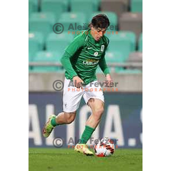 Almedin Ziljkic in action during Prva Liga Telemach football match between Olimpija and Kalcer Radomlje in SRC Stozice, Ljubljana, Slovenia on April 3, 2022 