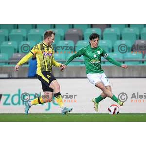 Almedin Ziljkic in action during Prva Liga Telemach football match between Olimpija and Kalcer Radomlje in SRC Stozice, Ljubljana, Slovenia on April 3, 2022 